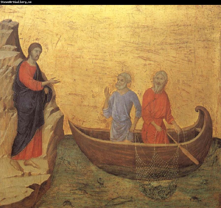 unknow artist Duccio, Jesus call larjungarna Peter and Andreas